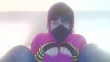 Young femboy spreads and plays with cock and dildo