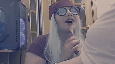 Passionate home evening blowjob with cum in your mouth!