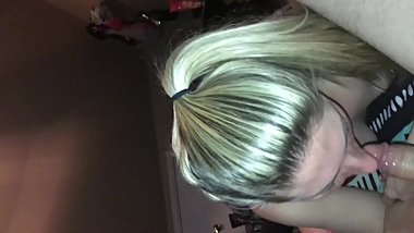 Blonde enjoying that cock in her thong