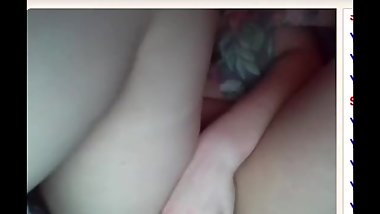 Busty White gorl cums hard on Omegle