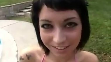 cute riley mason, cumbucket in an awesome bukkake