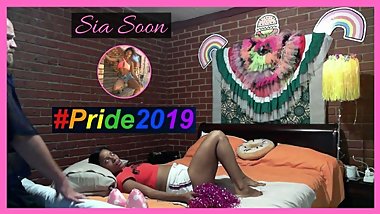 #Pride2019 - Step-brother lets lesbian step-sister try out his cock PART 1