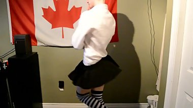 Trying out new skirt and buttplug