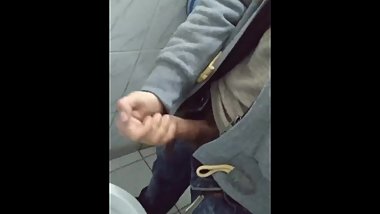 Cute Asian cumming in restroom