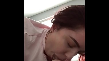 RED HEAD TRYS TO FIT BLACK BULLS BBC IN HER THROAT