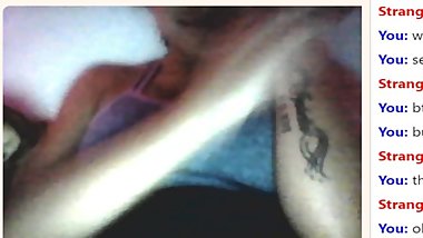 Omegle ebony teen shows tits