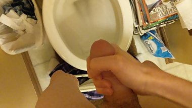 Twink stroking his cock