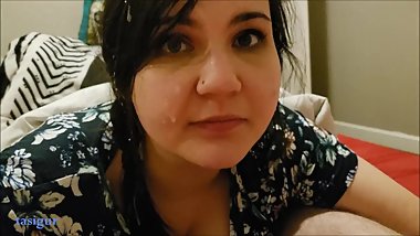 Amateur Highschool Teen gets HUGE FACIAL