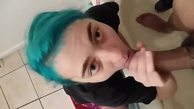 Sucks my dick before i go to work.