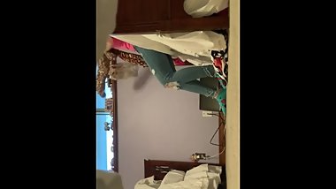 School girl undressing