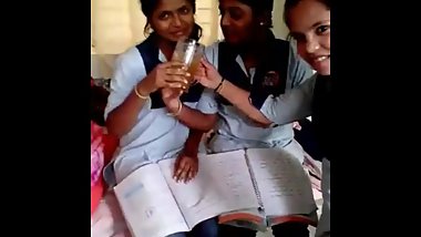 Bangalore girl Chandana drinking beer