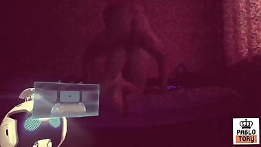 Step brother plays with her sister's ass and fucks her doggy and she moans