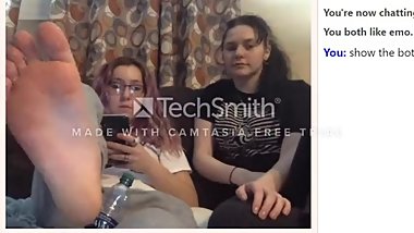 emo teen flashes feet on omegle