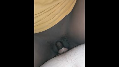 Loud ebony takes dick