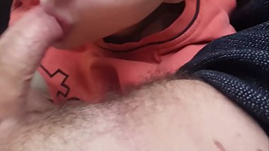 She blows me on a backseat until I cum