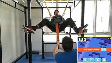 Saucy man gets smashed hard while spreading his legs in bdsm harness