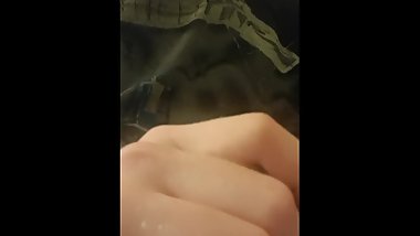 Young teen with foreskin wanking