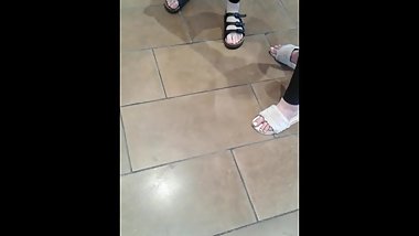 Two girls' feet at Smoothie Shake