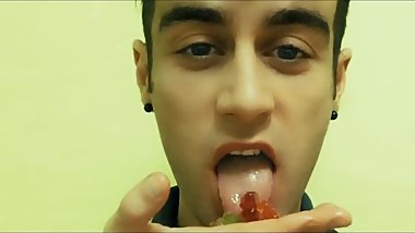 Chewing and swallowing gummy bears family - vore fetish