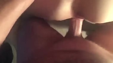 Tight GF gets thumb in ass and creampie for pussy