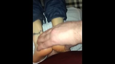 Cum on sexy teens white/blue Vans socks