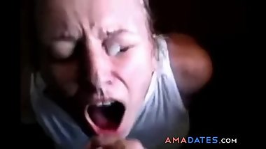 Blonde slut want more load