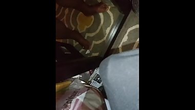 Thick black teen shows his bbc