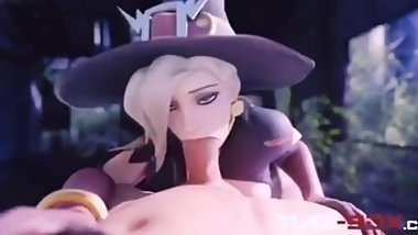 Mercy Giving Amazing Blowjob Outside