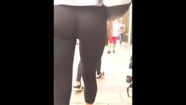 Candid black leggings teen cutie